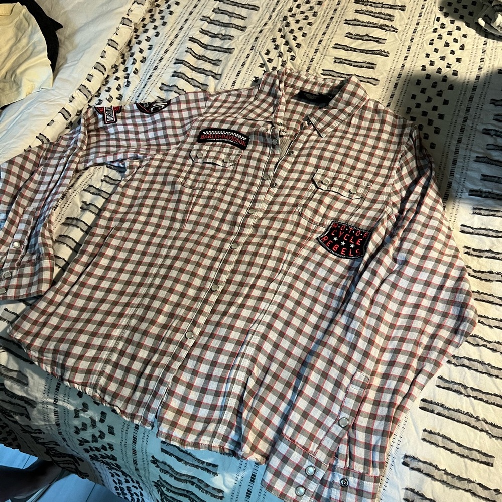 Harley Davidson Button Flannel